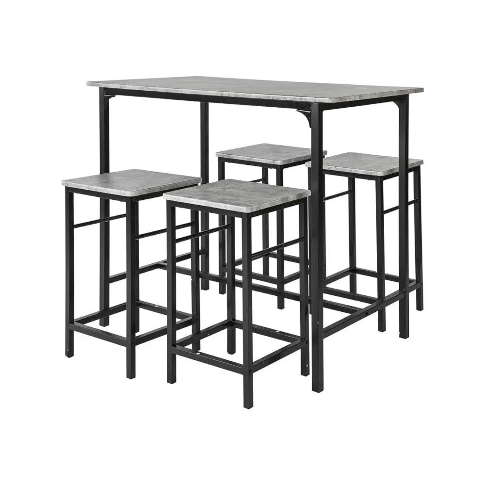 4-person 5-piece set, dining table with 4 chairs