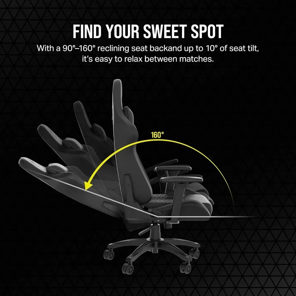 TC100 Relaxed Gaming Chair, One Size, Black